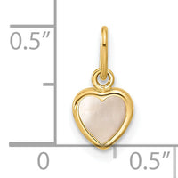 14K Polished Mother of Pearl Heart Pendant-YC1624