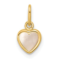 14K Polished Mother of Pearl Heart Pendant-YC1624