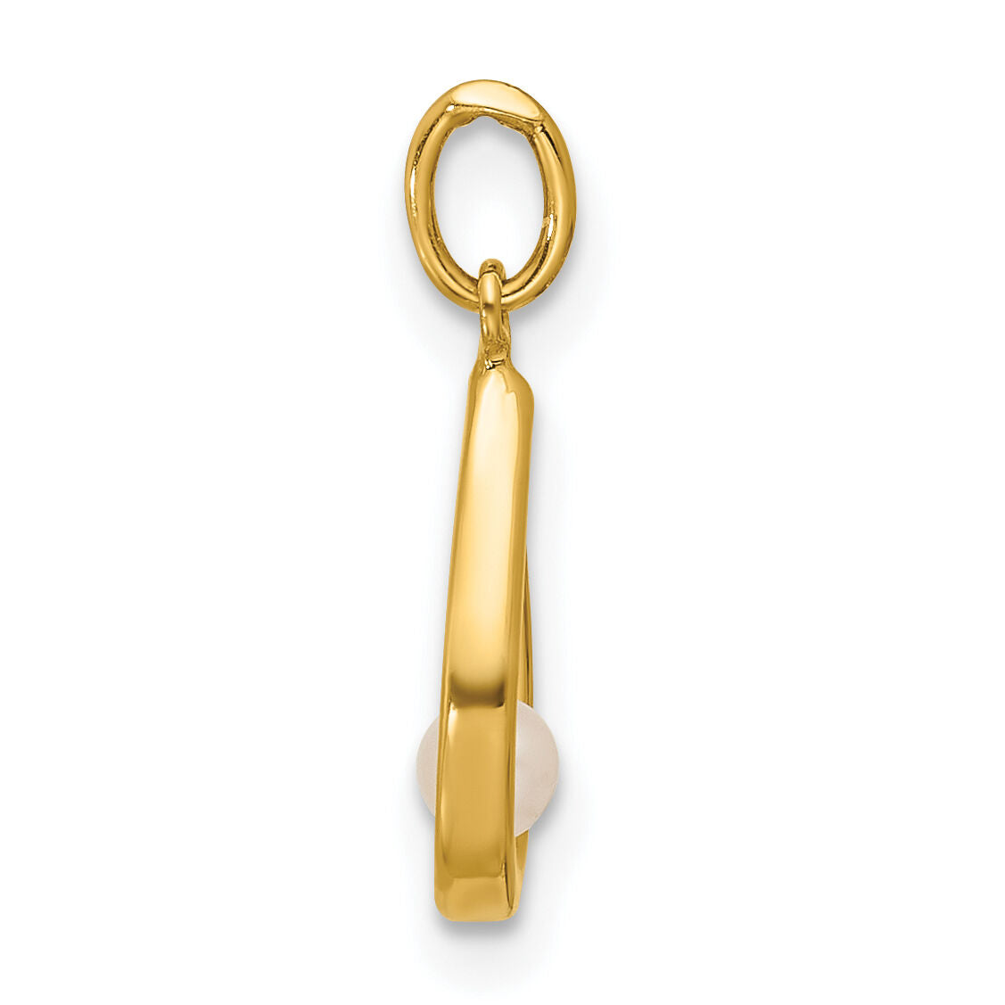 14K Polished Freshwater Cultured Pearl Teardrop Pendant-YC1625