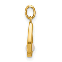14K Polished Freshwater Cultured Pearl Teardrop Pendant-YC1625