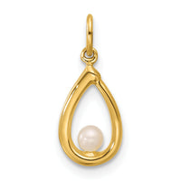 14K Polished Freshwater Cultured Pearl Teardrop Pendant-YC1625