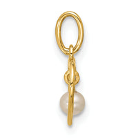 14K Polished Freshwater Pearl Heart Pendant-YC1627