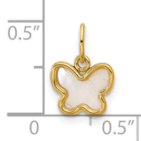 14K Polished Mother of Pearl Butterfly Pendant-YC1628