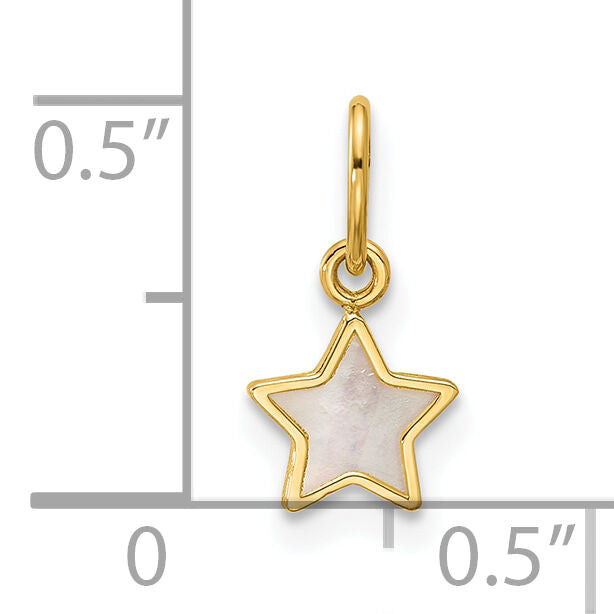 14K Polished Mother of Pearl Star Pendant-YC1629