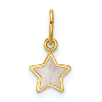 14K Polished Mother of Pearl Star Pendant-YC1629