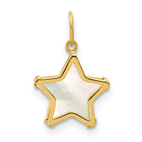 14K Polished Mother of Pearl Star Pendant-YC1630