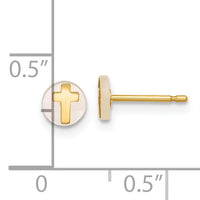14K Polished Mother of Pearl Cross Post Earrings-YC1634