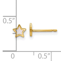 14K Polished Mother of Pearl Star Post Earrings-YC1636