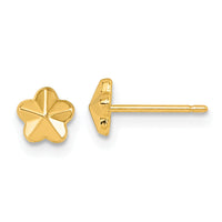 14K Polished Flower Post Earrings-YC1638