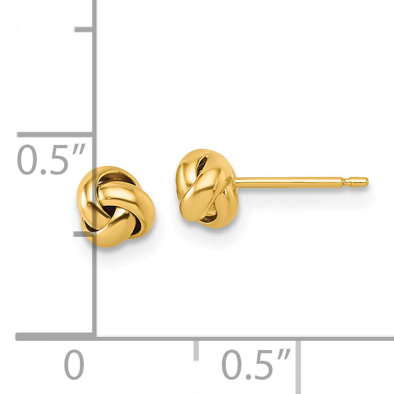 14K Polished Love Knot Post Earrings-YC1641
