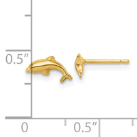 14K Polished Dolphin Post Earrings-YC1642