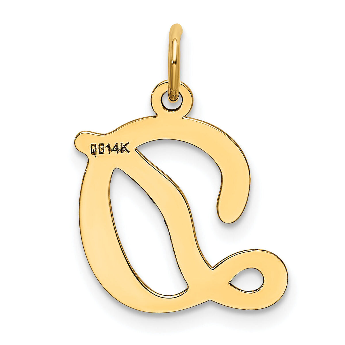 14KY Script Letter D Initial Charm-YC248D