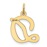 14KY Script Letter D Initial Charm-YC248D
