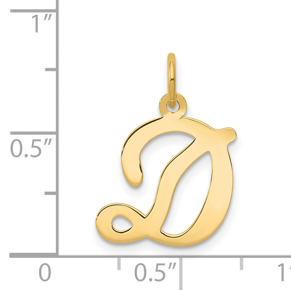 14KY Script Letter D Initial Charm-YC248D
