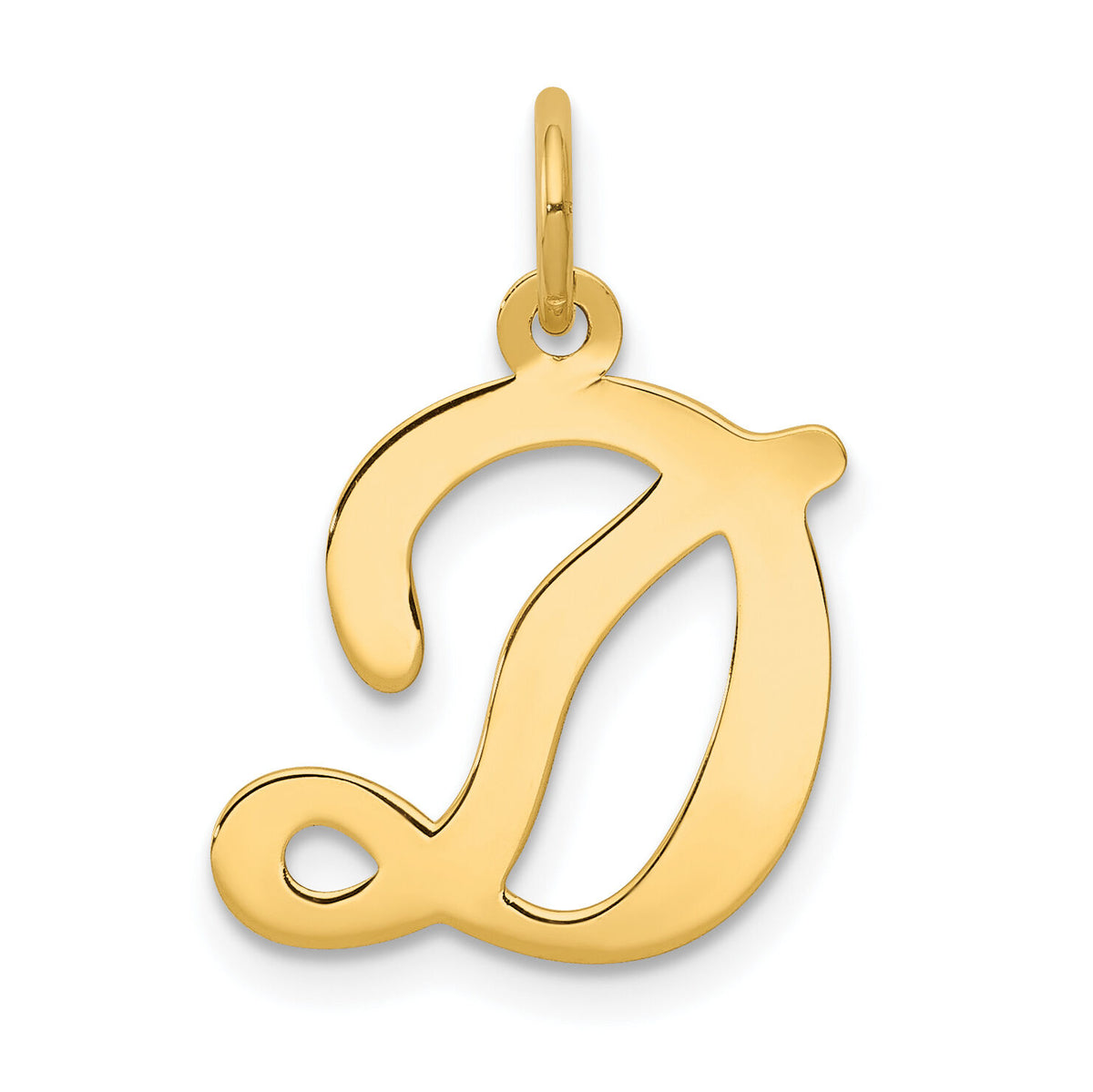 14KY Script Letter D Initial Charm-YC248D