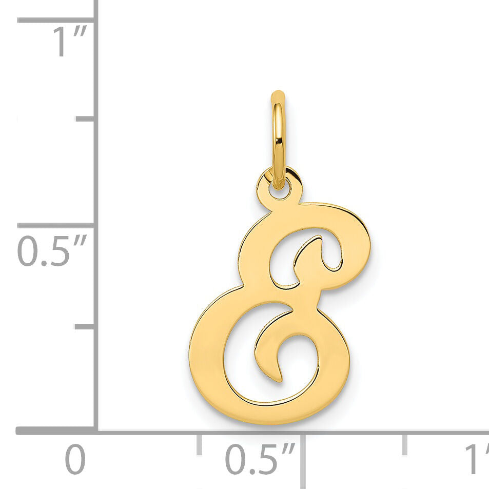 14KY Script Letter E Initial Charm-YC248E
