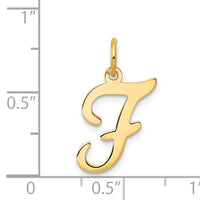 14KY Script Letter F Initial Charm-YC248F