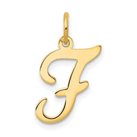 14KY Script Letter F Initial Charm-YC248F