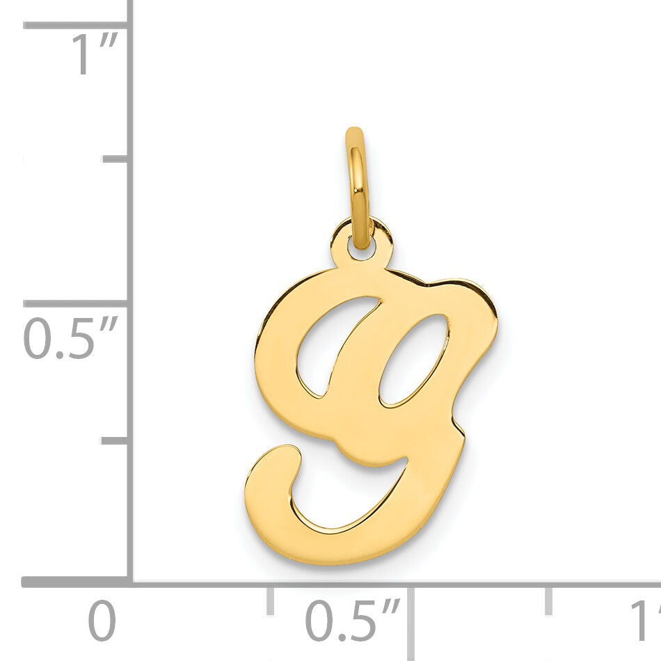 14KY Script Letter G Initial Charm-YC248G