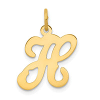 14KY Script Letter H Initial Charm-YC248H