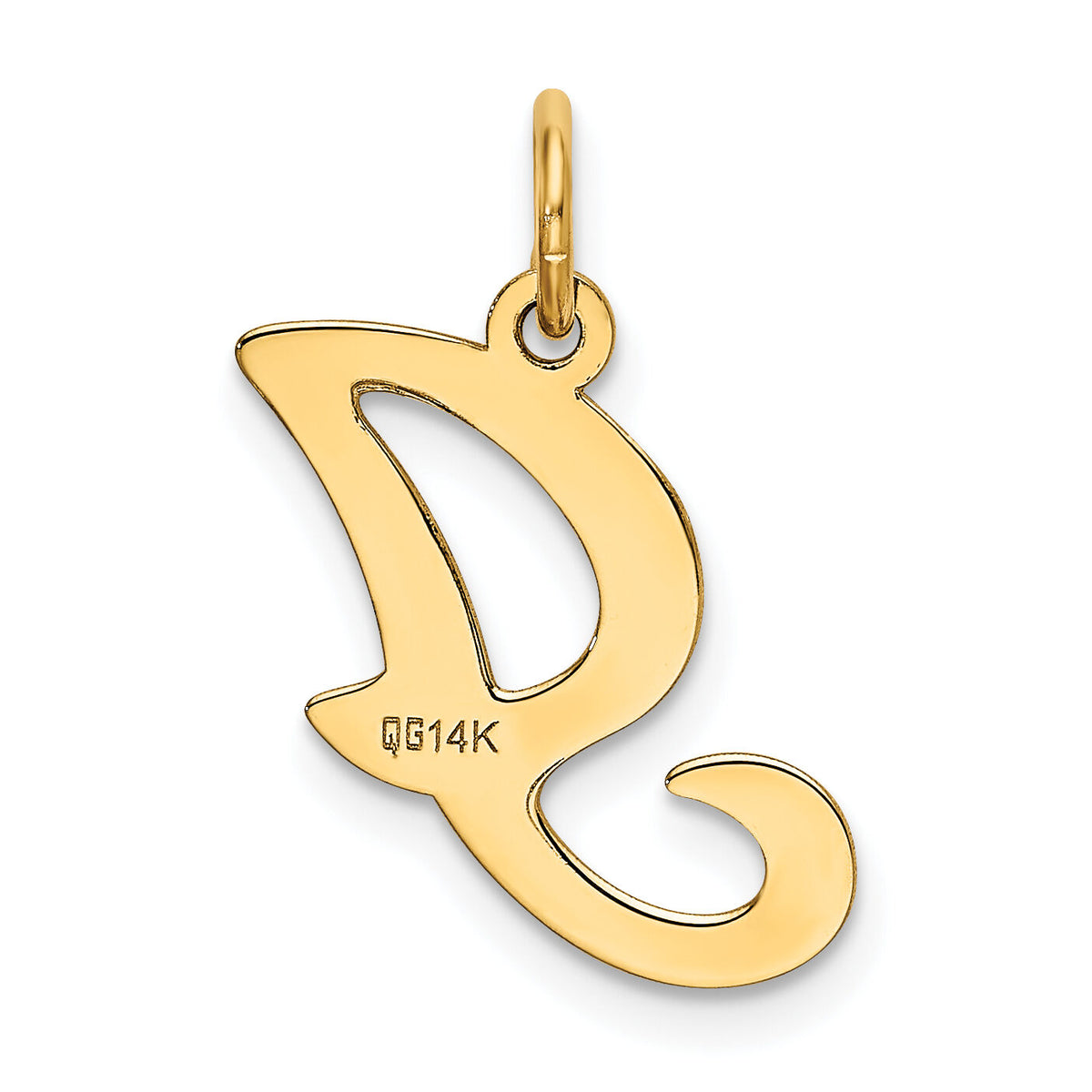 14KY Script Letter I Initial Charm-YC248I