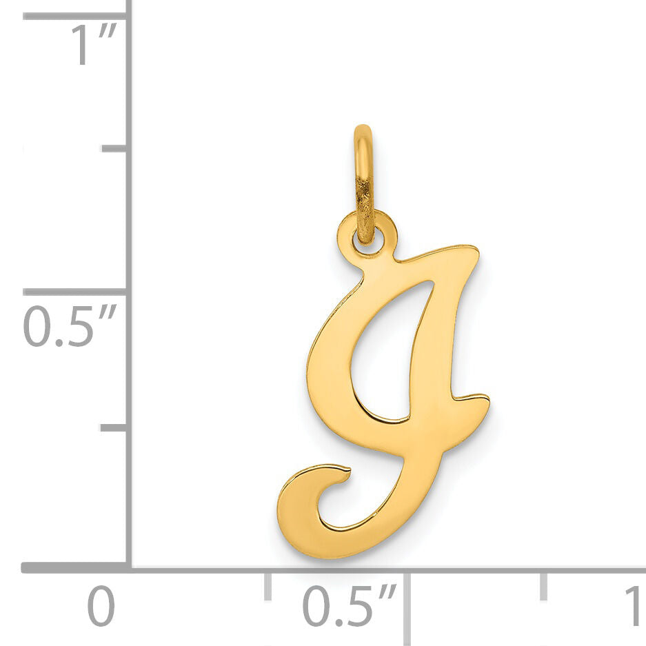 14KY Script Letter I Initial Charm-YC248I