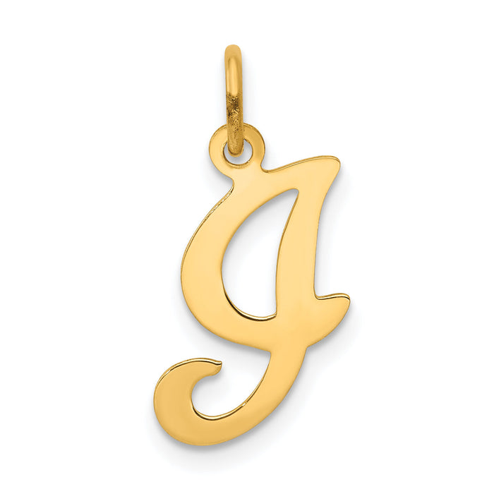 14KY Script Letter I Initial Charm-YC248I
