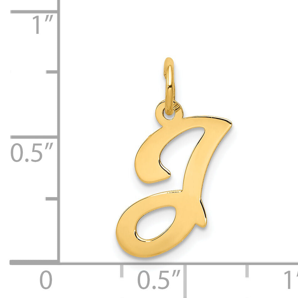 14KY Script Letter J Initial Charm-YC248J