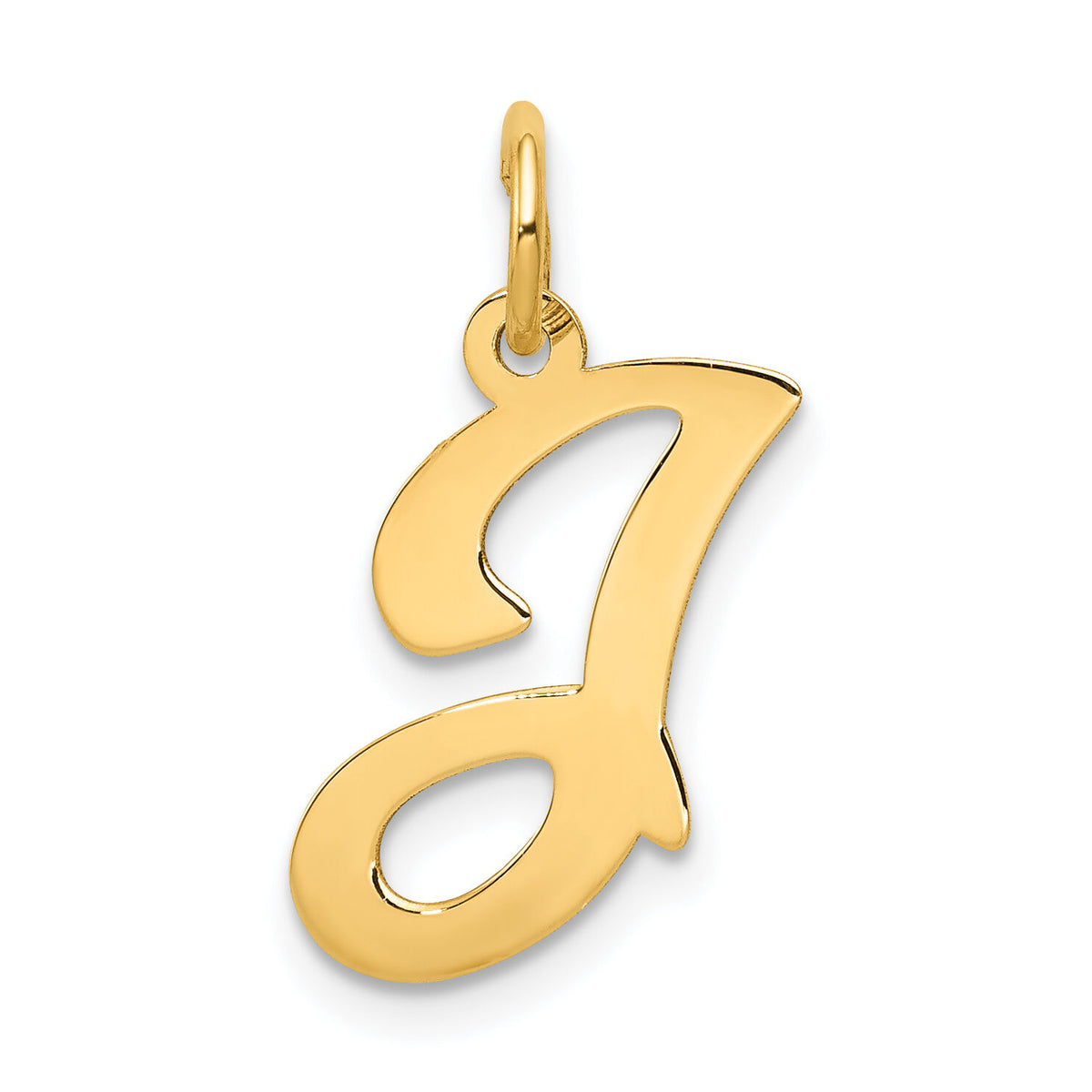 14KY Script Letter J Initial Charm-YC248J