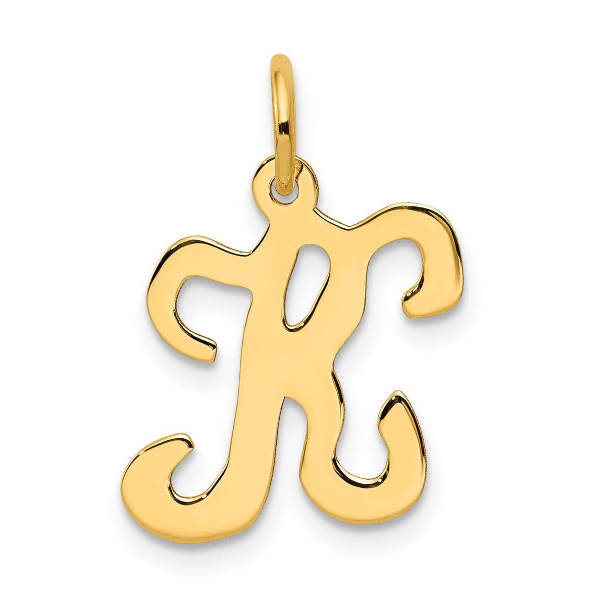 14KY Script Letter K Initial Charm-YC248K