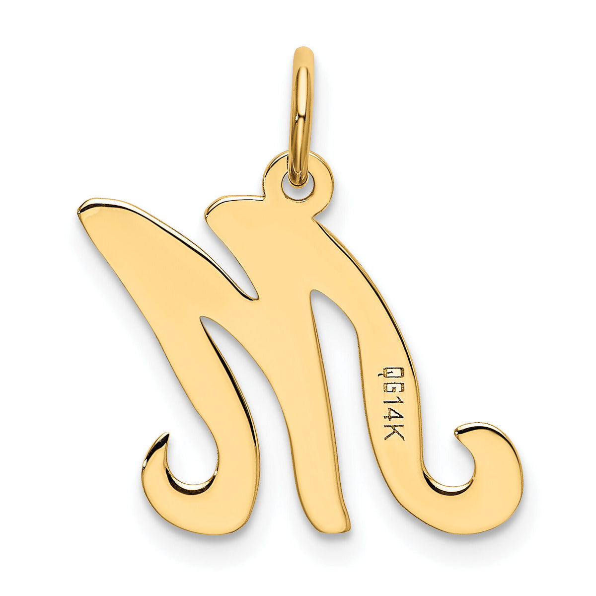 14KY Script Letter M Initial Charm-YC248M