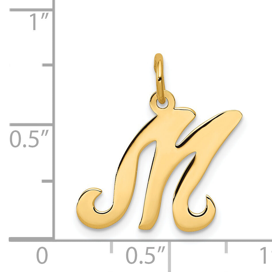14KY Script Letter M Initial Charm-YC248M
