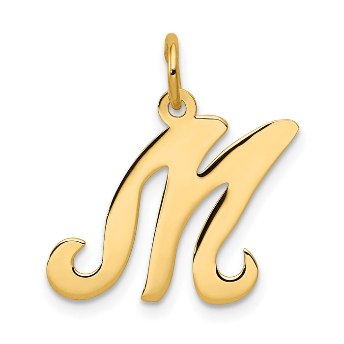 14KY Script Letter M Initial Charm-YC248M