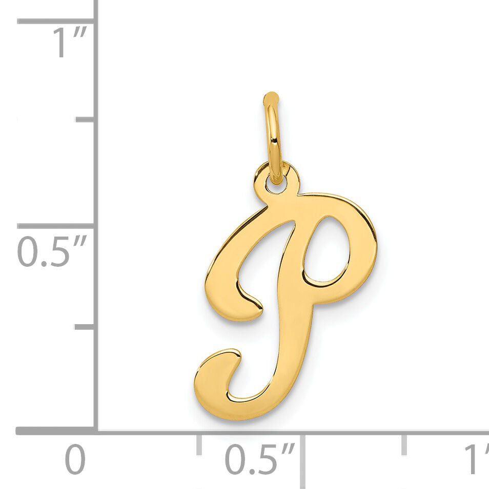 14KY Script Letter P Initial Charm-YC248P