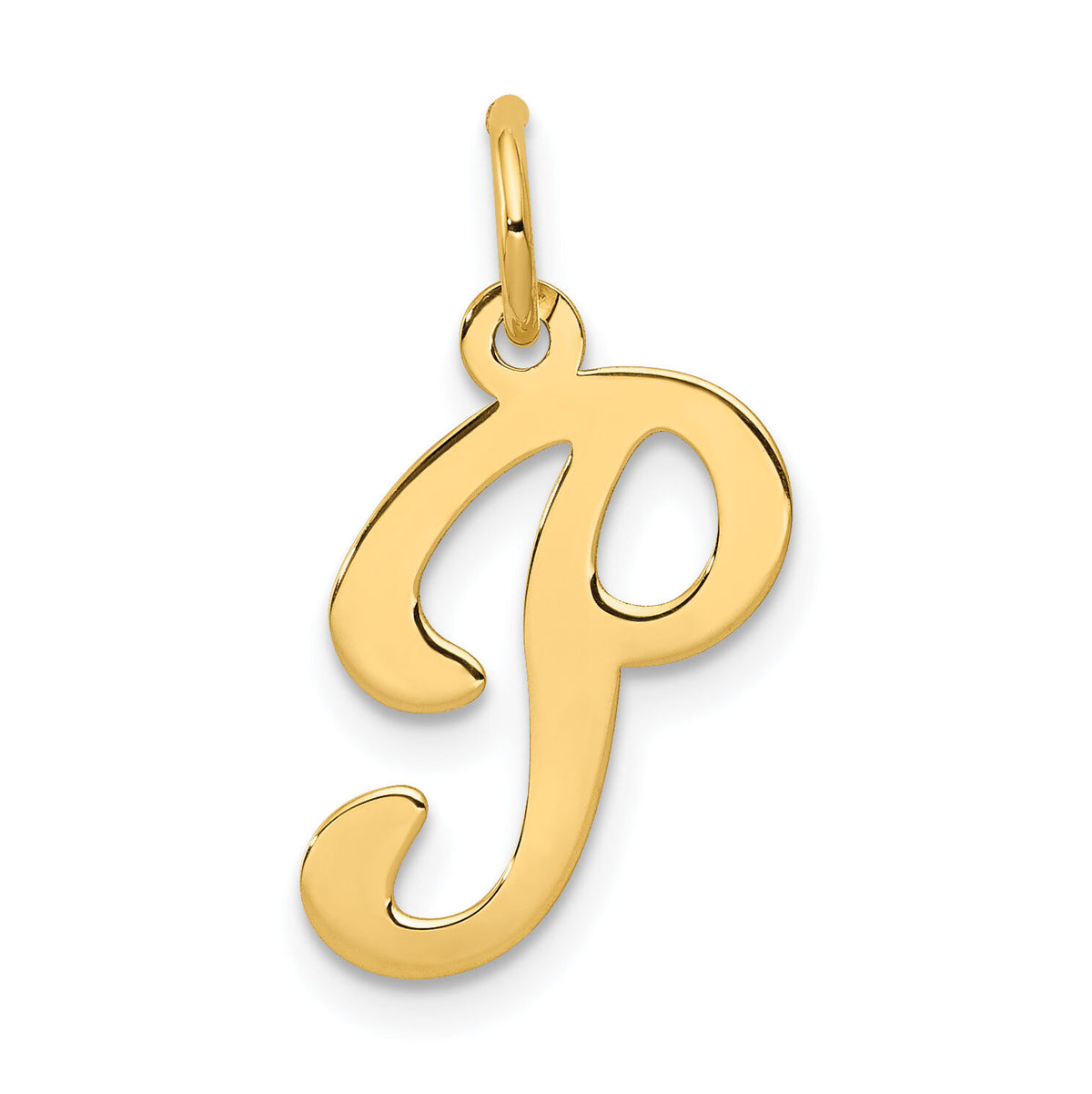 14KY Script Letter P Initial Charm-YC248P