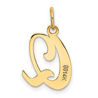 14KY Script Letter Q Initial Charm-YC248Q