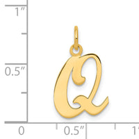 14KY Script Letter Q Initial Charm-YC248Q