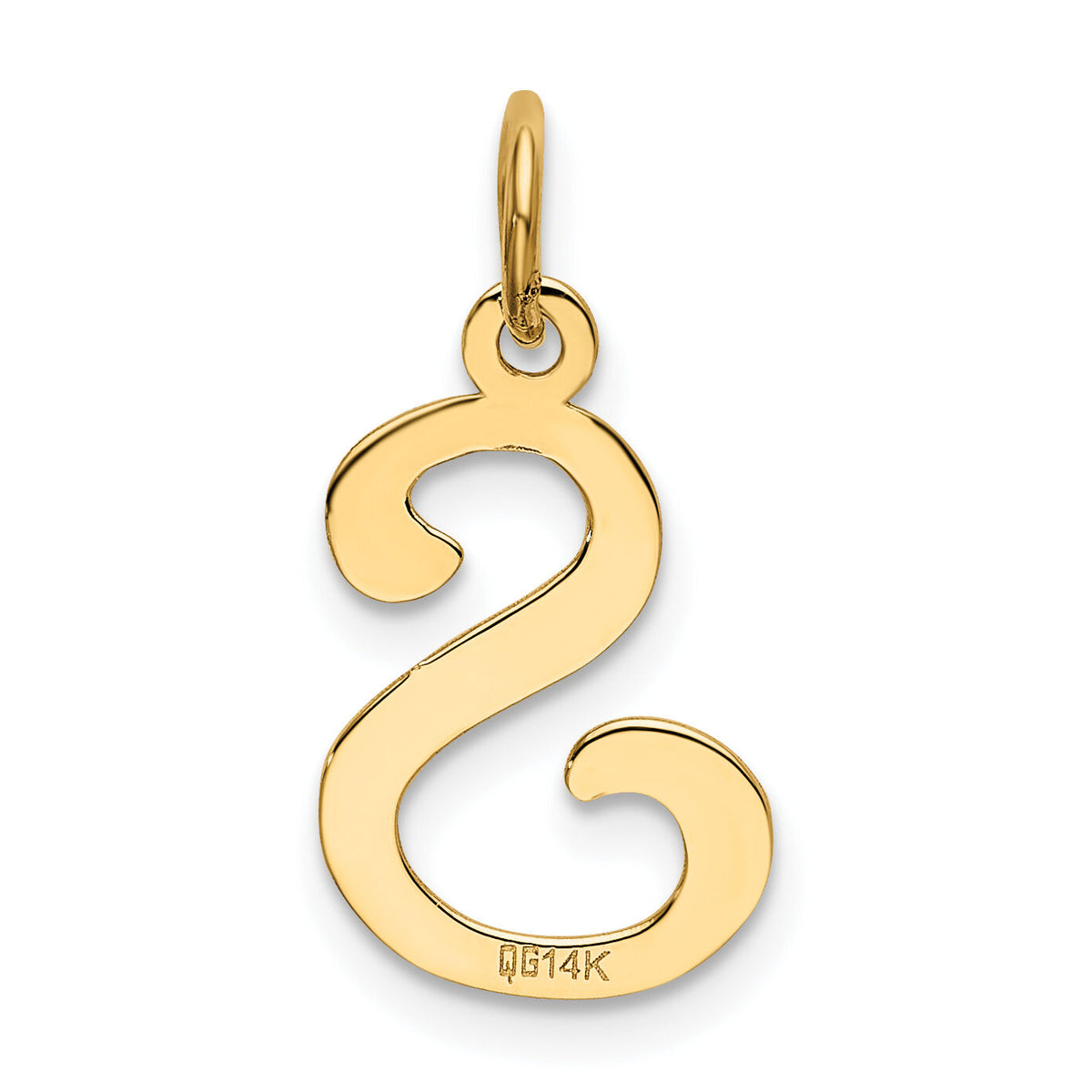 14KY Script Letter S Initial Charm-YC248S