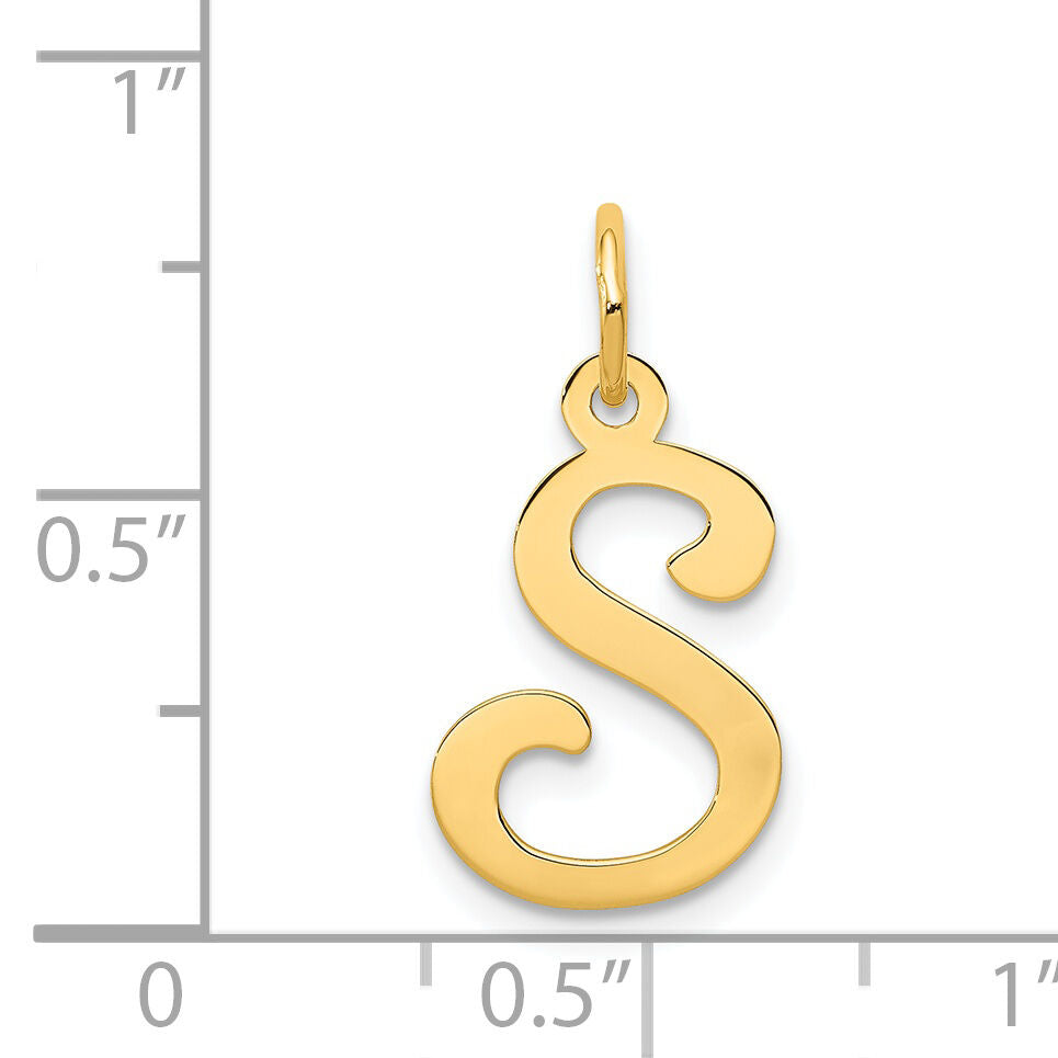 14KY Script Letter S Initial Charm-YC248S