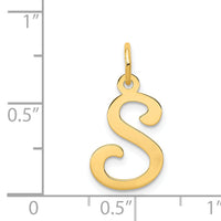 14KY Script Letter S Initial Charm-YC248S