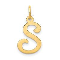 14KY Script Letter S Initial Charm-YC248S