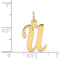 14KY Script Letter U Initial Charm-YC248U