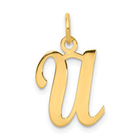 14KY Script Letter U Initial Charm-YC248U