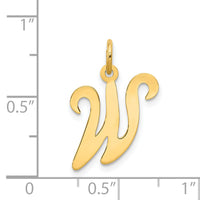 14KY Script Letter W Initial Charm-YC248W