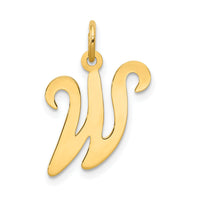 14KY Script Letter W Initial Charm-YC248W