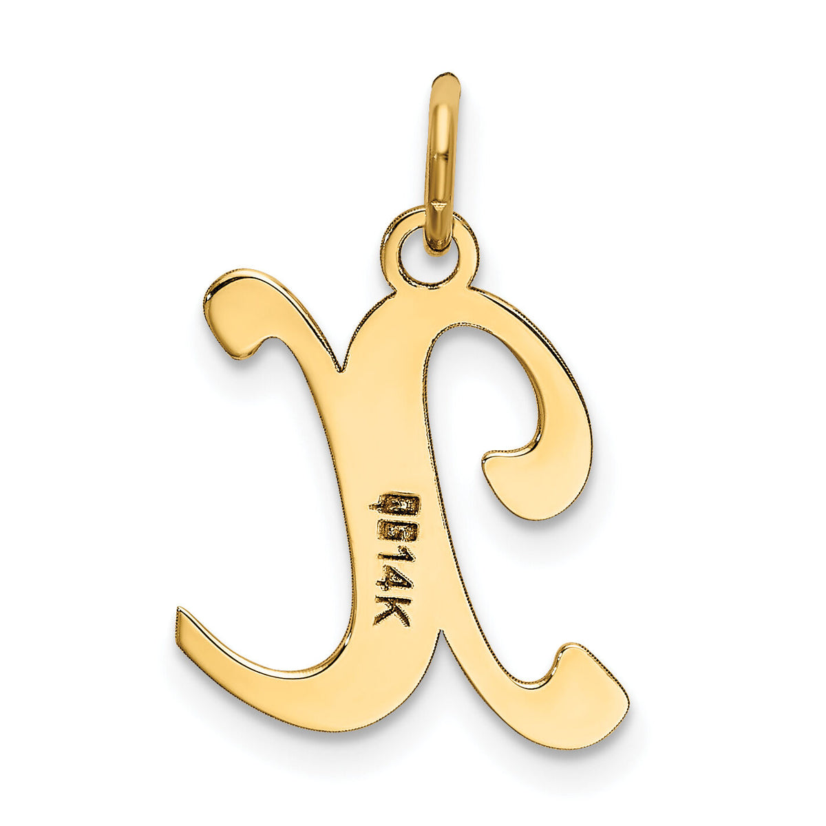 14KY Script Letter X Initial Charm-YC248X