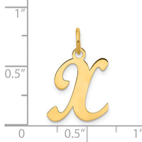 14KY Script Letter X Initial Charm-YC248X