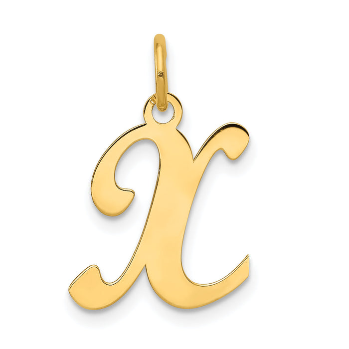 14KY Script Letter X Initial Charm-YC248X