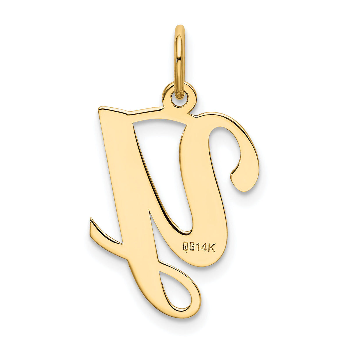 14KY Script Letter Y Initial Charm-YC248Y