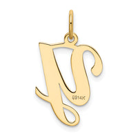 14KY Script Letter Y Initial Charm-YC248Y